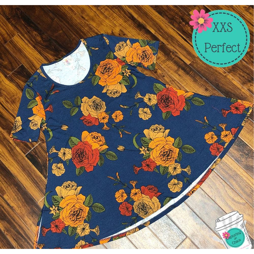 Dark Roses LuLaRoe Perfect Tee, XXS, NWT